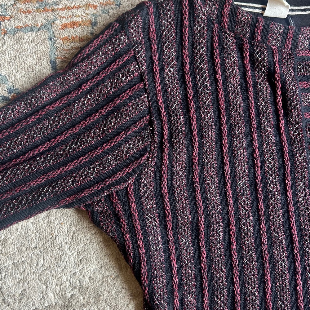 Anthropologie Akemi + Kin Metallic Jacquard Stripe Top (Size M)
